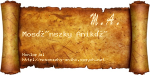 Mosánszky Anikó névjegykártya